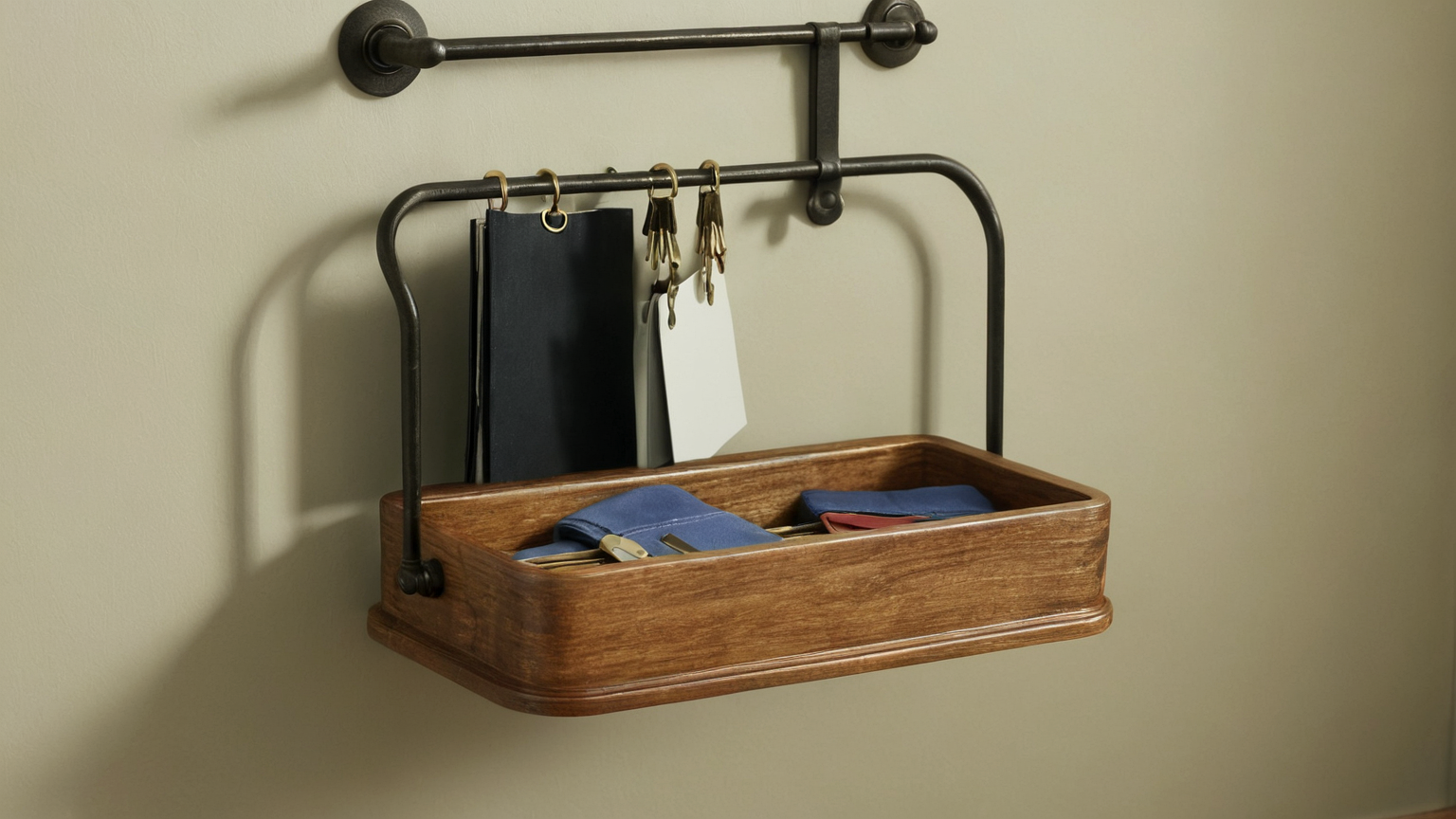 Blank key tray and bag hook area