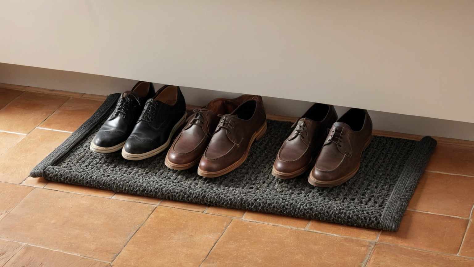 Shoe airflow rack near door